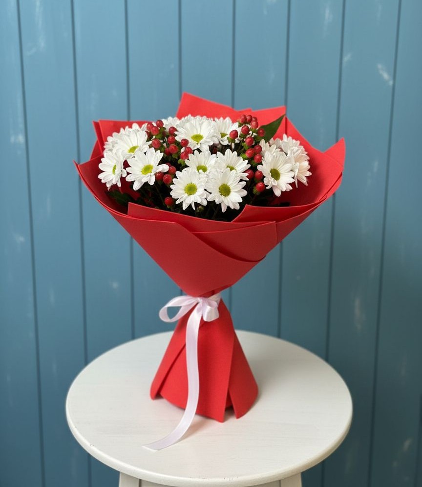 Букет цветов из: Хризантемы в Черное