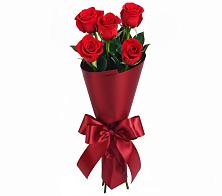 Букет 5 Красных роз Эдлесс Лав в Черное