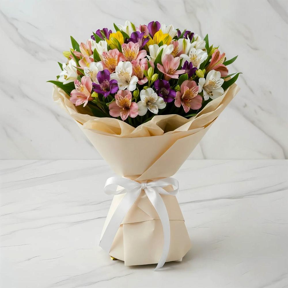 Букет цветов из: Альстромерии в Черное