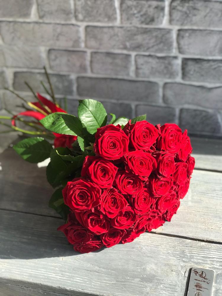 Букет Красные розы Фридом в Черное