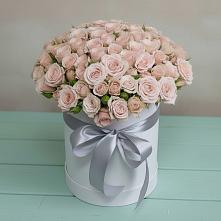 Цветочная композиция из Розы в шляпной коробке #REPLACE_PRED# Черное