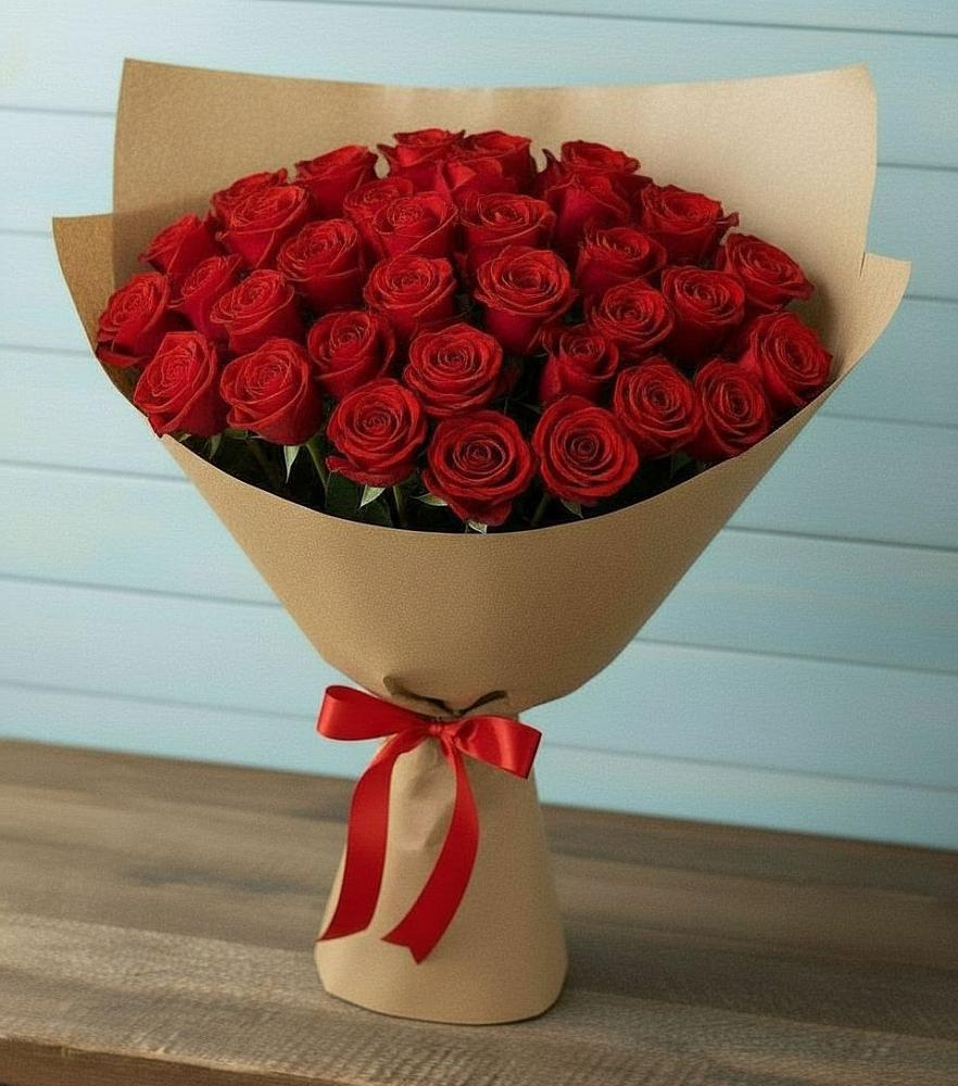 Букет Красные розы Милано в Черное