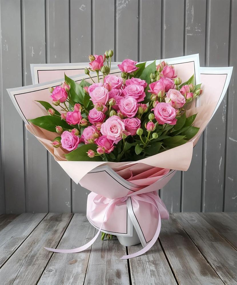 Букет Розовый кустик в Черное